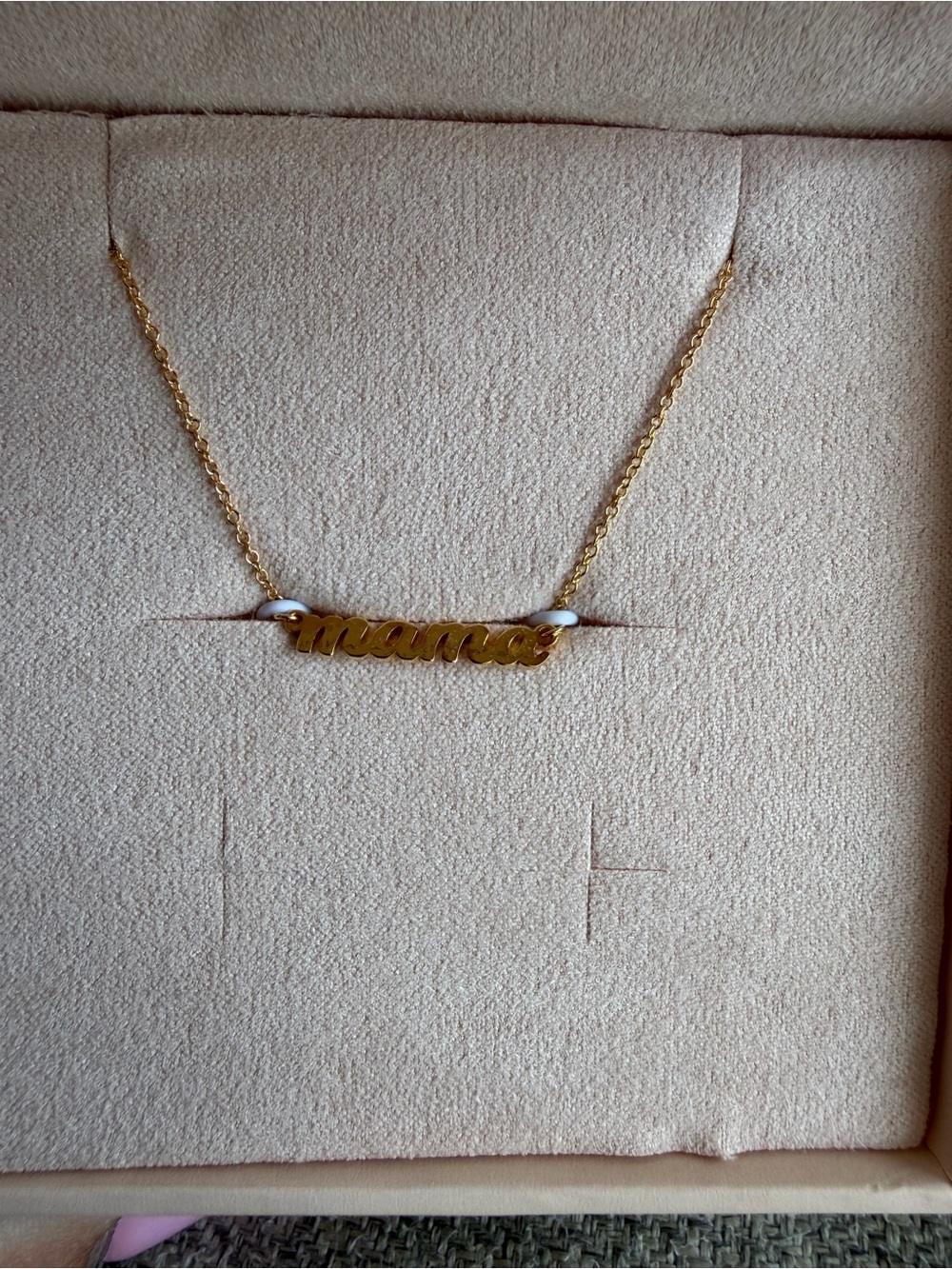 Tiny Tags Mama Script Necklace